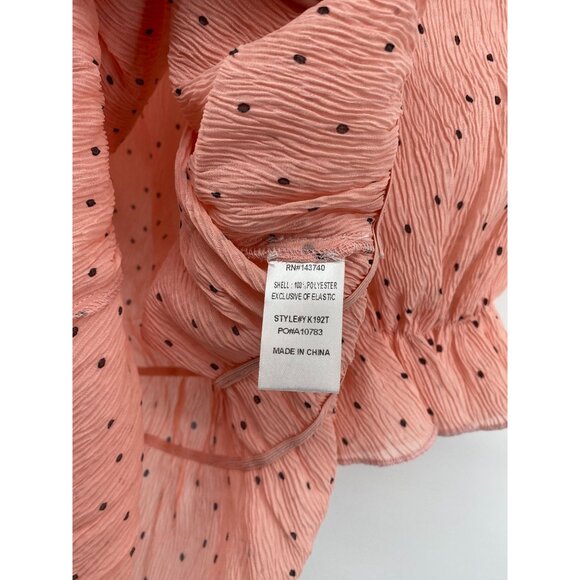 After Market Women's Ruffled Polka Dot Blouse Small Peach New - Picture 3 of 6
